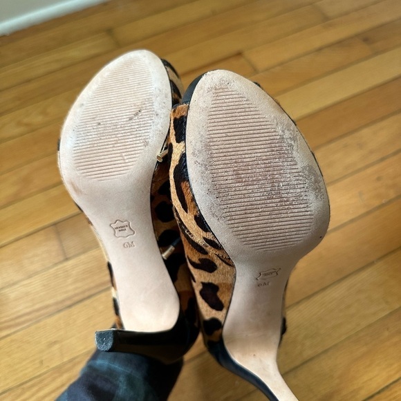 FINALE SALE Talbots Erica Leopard Lace Up Bootie 6 Cat Hair And Leather - Picture 4 of 5